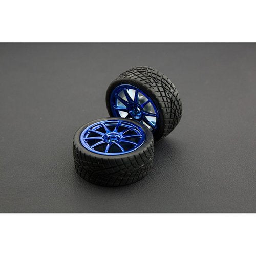 《お取り寄せ商品》D65mm Rubber Wheel Pair - Blue (Without Shaft)