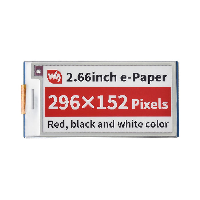 Raspberry Pi Pico用 2.66インチ e-Paper ディスプレイ（白黒赤）296×152