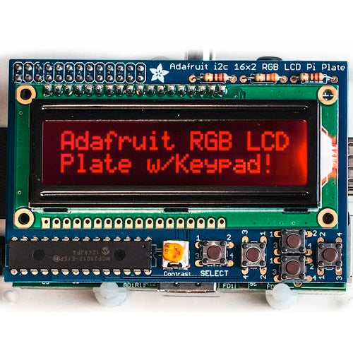 Raspberry Pi用I2C接続のLCDキット(RGBバックライト・反転タイプ)