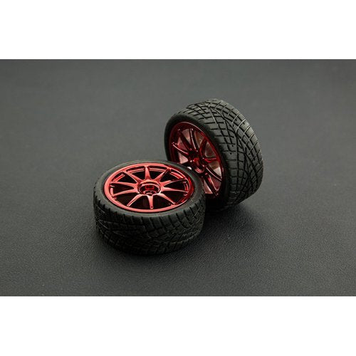 《お取り寄せ商品》D65mm Rubber Wheel Pair - Red (Without Shaft)