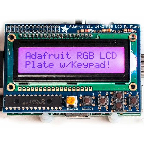 Raspberry Pi用I2C接続のLCDキット(RGBバックライト・黒文字)