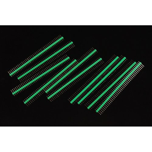 《お取り寄せ商品》0.1″ (2.54 mm) Arduino Male Pin Headers (Straight Green 10pcs)