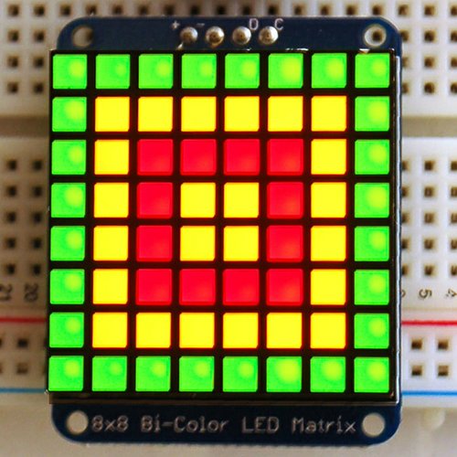 Adafruit I2C通信の8x8 1.2インチ2色LEDマトリックス基板（赤色/緑色）