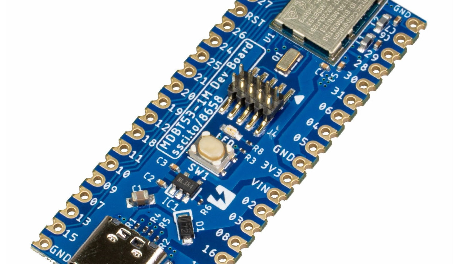 【新商品】nRF5340 MDBT53-1Mモジュールピッチ変換基板