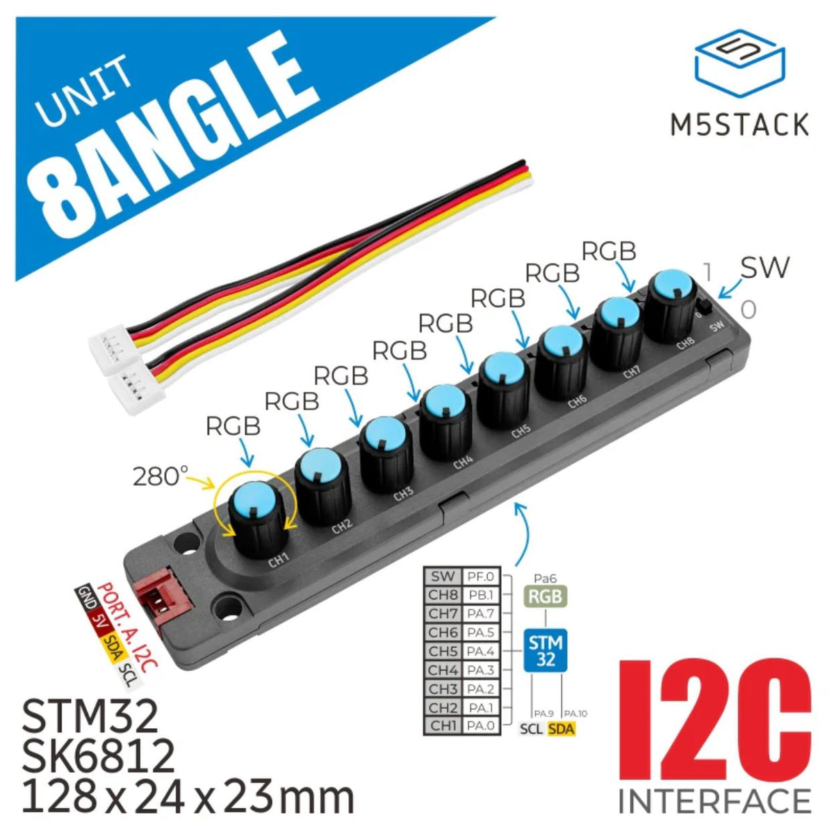 M5Stack用8ポテンショメータユニット — スイッチサイエンス