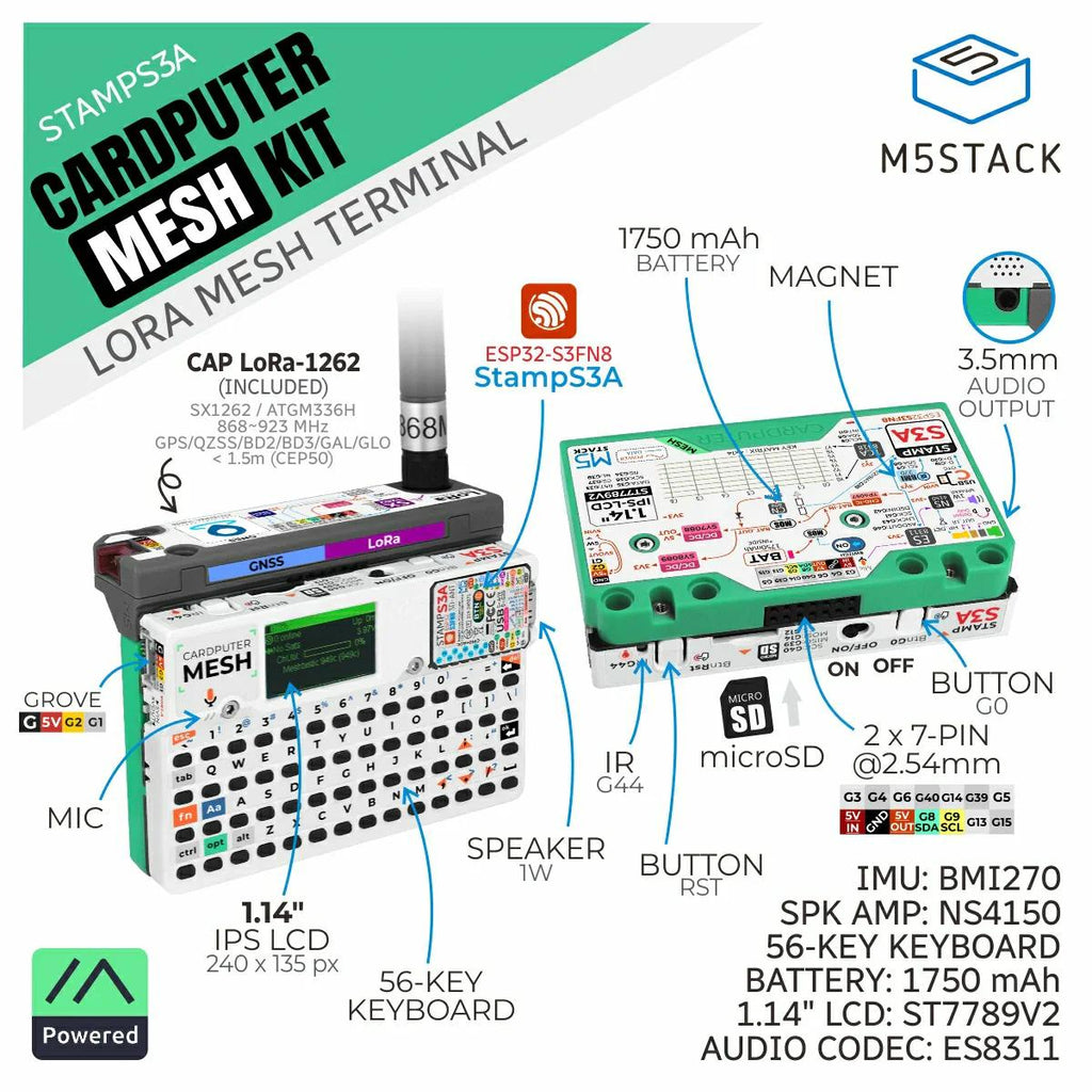 M5Stack Cardputer Meshtasticキット（ESP32-S3、SX1262） — スイッチ
