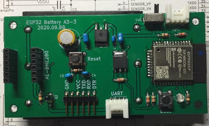 ESP32環境計測基板（電池動作）