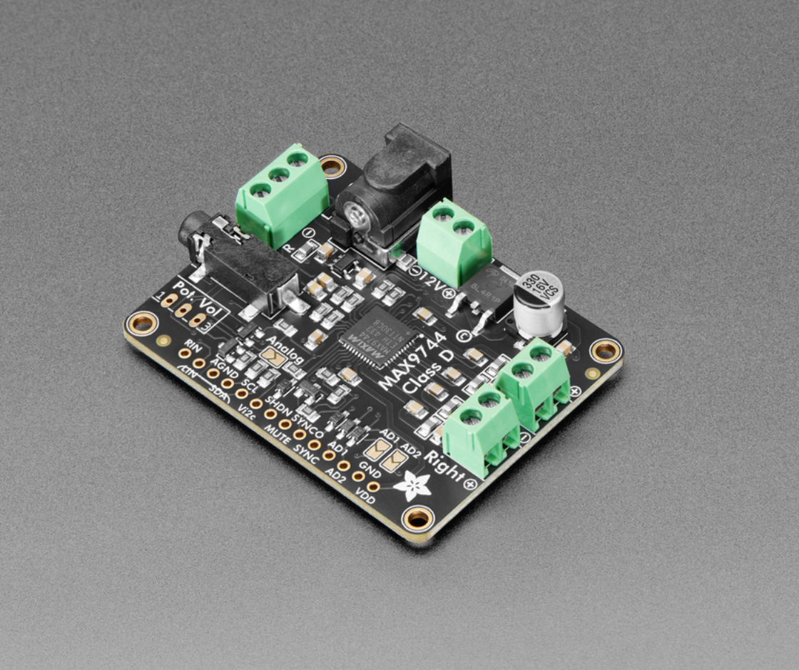 Adafruit MAX9744搭載 20WステレオD級アンプモジュール — スイッチ