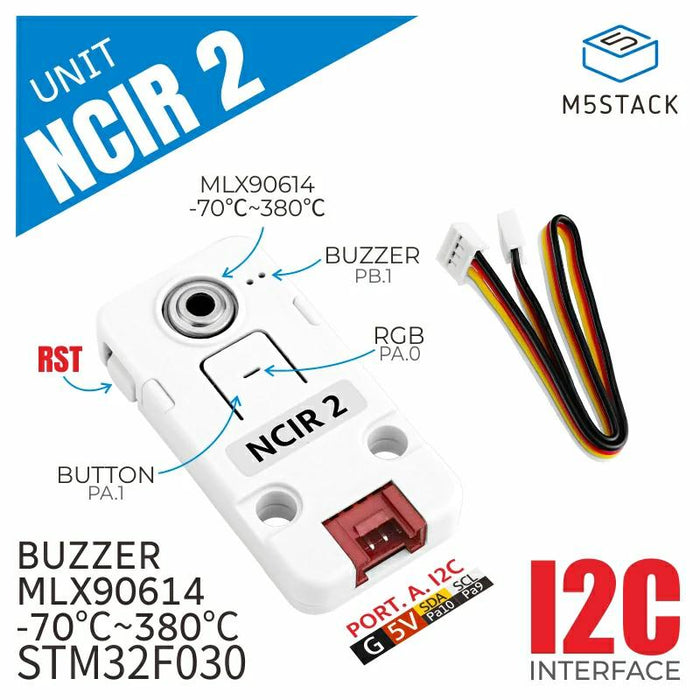 M5Stack用NCIR2 非接触温度センサユニット（MLX90614）