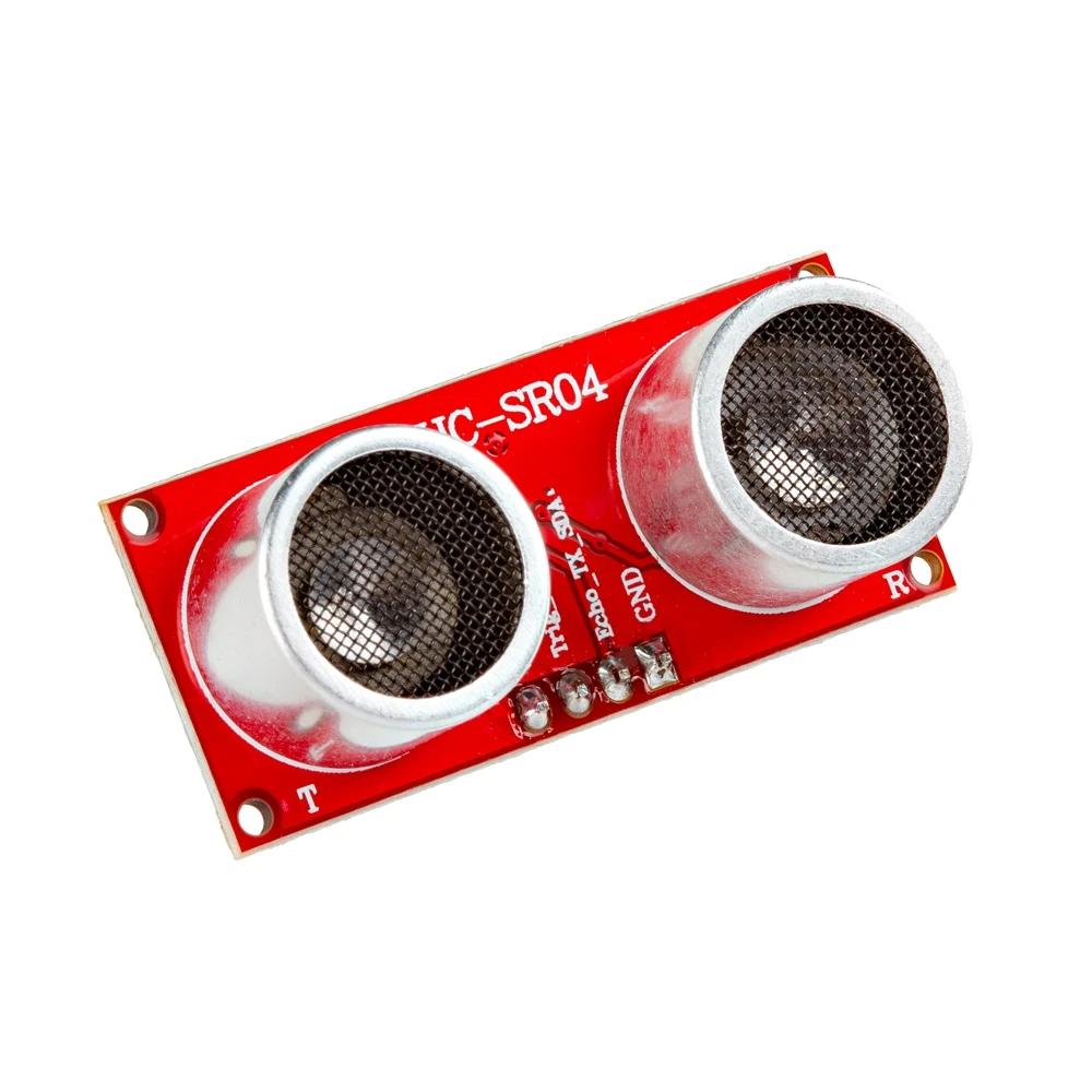超音波距離センサ HC-SR04 3.3 V （赤/コネクターピン180°反転版