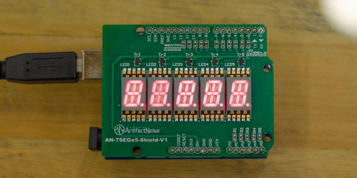 AN-206 7セグx5搭載・シールド — スイッチサイエンス