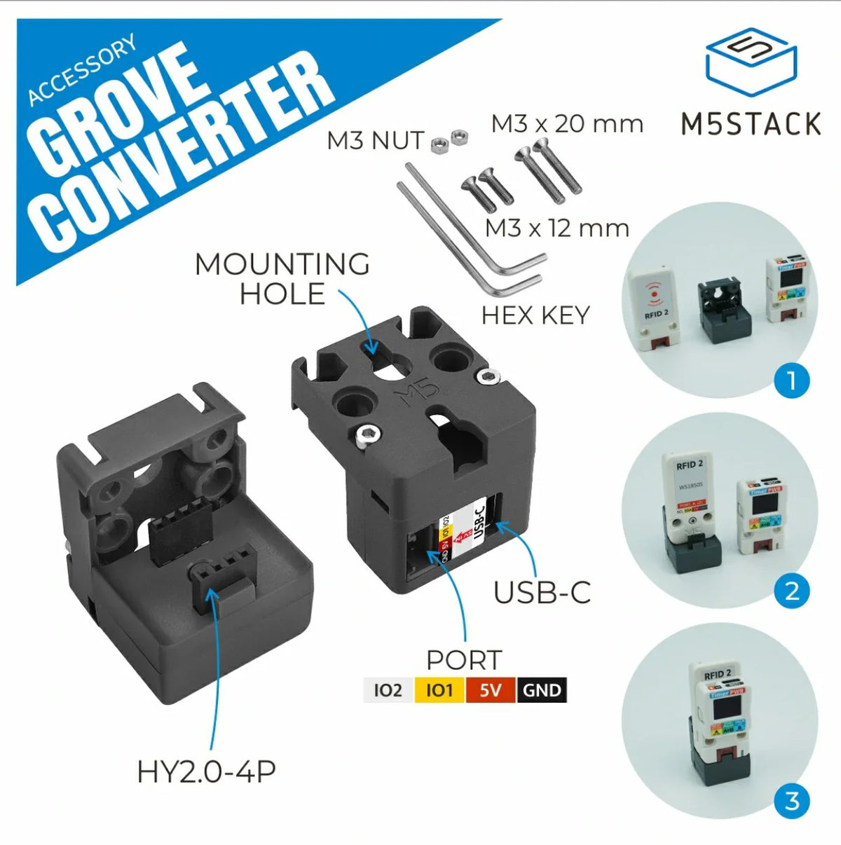 M5Stack Groveコンバータ（USB Type-Cコネクタ搭載） — スイッチサイエンス