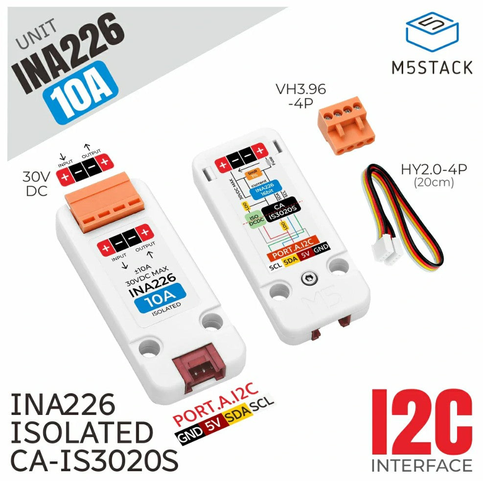 M5Stack INA226 電流電圧測定ユニット（絶縁型・±10Aレンジ