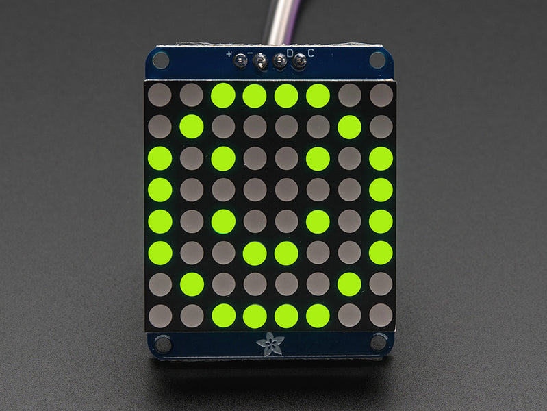 Adafruit I2C通信の8x8 1.2インチLEDマトリックス基板（緑色
