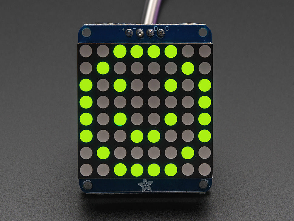 H基板 一式(配線なし) Adafruit I2C通信の8x8 1.2インチLEDマトリックス基板（緑色