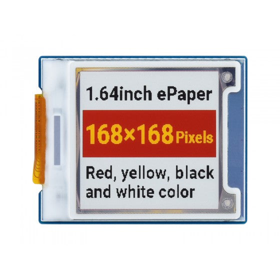1.64インチ 168 × 168 電子ペーパーモジュール(G) 赤/黄/黒/白
