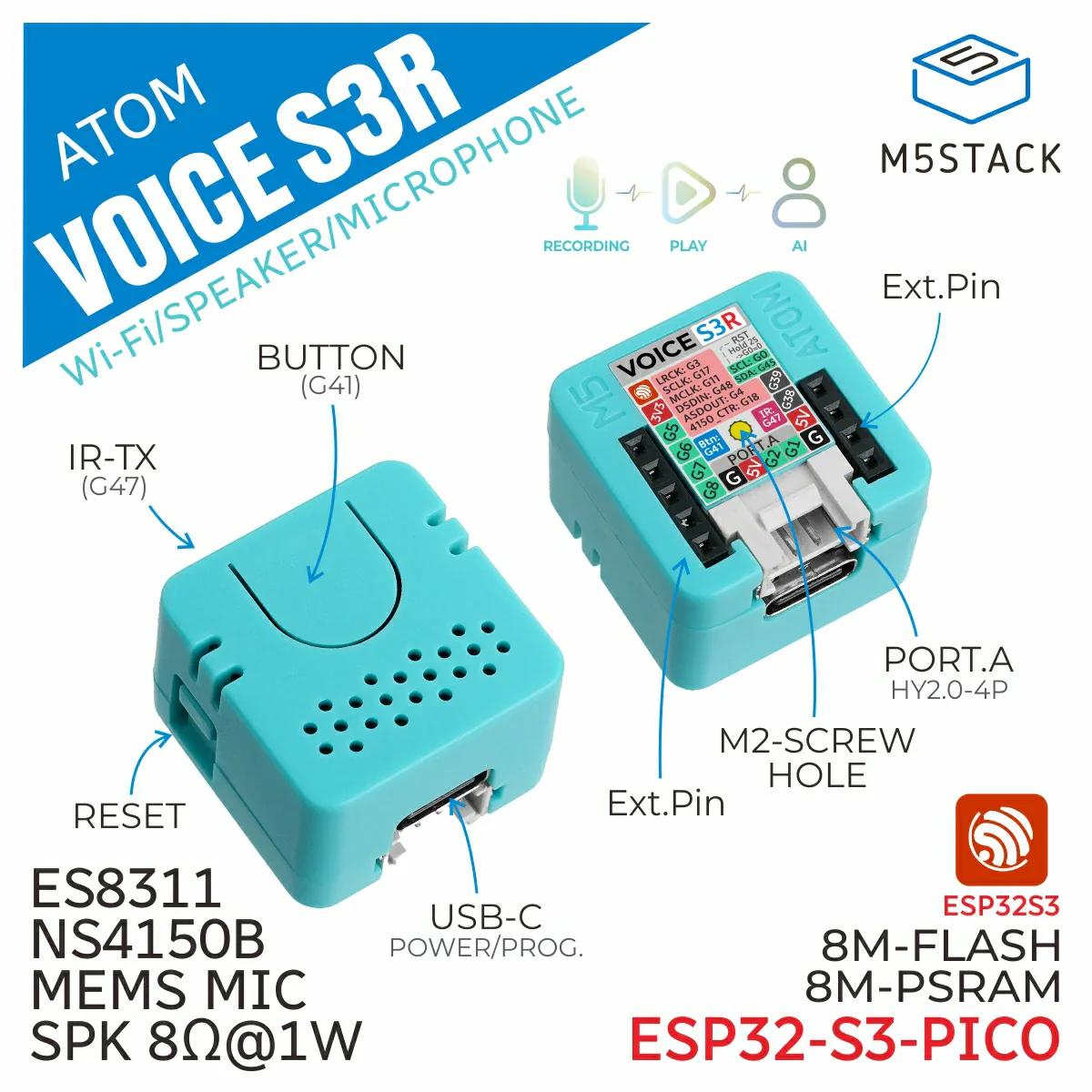 Atom VoiceS3R - スマートスピーカー開発キット — スイッチサイエンス