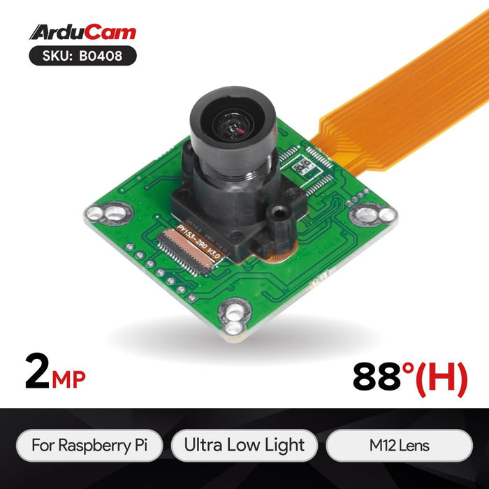 Arducam IMX290搭載 Raspberry Pi用低照度カメラ（IRカットフィルタ内蔵）