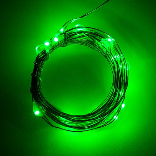 電源付きLEDテープ Fairy Lights - 緑色（2.5m）