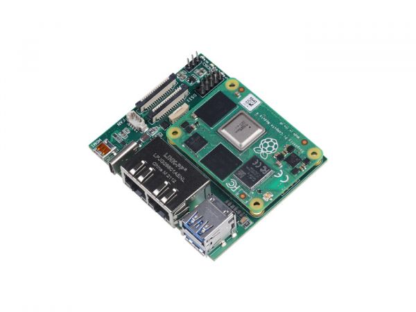 4GB RAM/ 32GB eMMC 搭載 Raspberry Pi Compute Module 4用 デュアルGbEキャリアボード