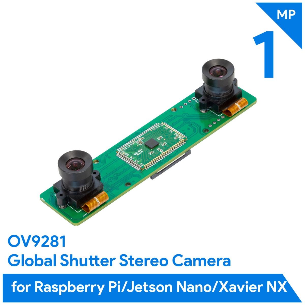 Arducam OV9281搭載 Raspberry Pi/Jetson Nano/NX用 モノクロデュアルカメラアレイボード（1MP x 2）