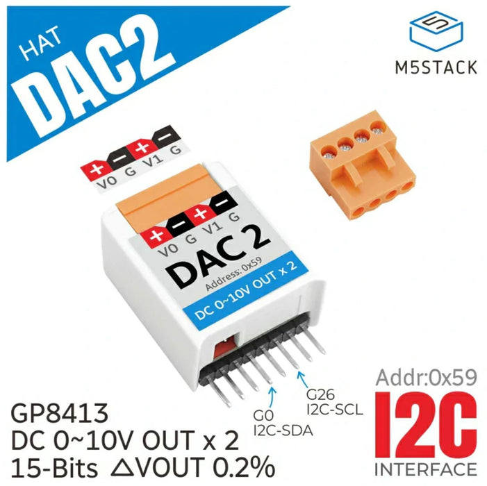M5StickC 2チャンネルDAC Hat（GP8413）