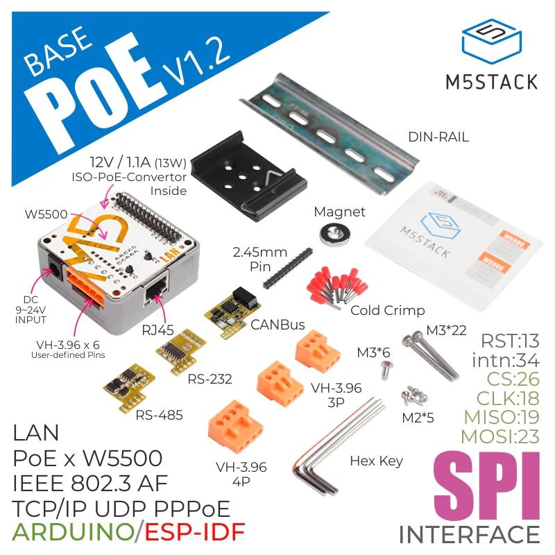 ボイスモジュール　５１６Ｕ　５１８ＬＮ　新品未使用 M5Stack用W5500搭載 LANモジュール（PoE対応） — スイッチサイエンス