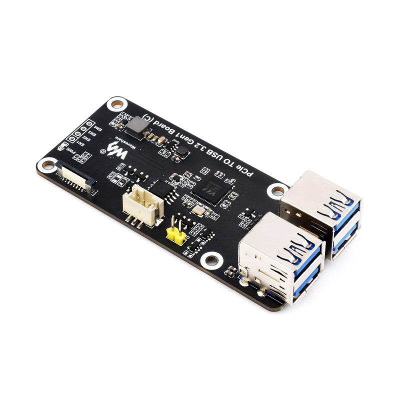 WAVESHARE PCIe対応 高速読み書きボード 本体 Waveshare Raspberry Pi 5用PCIe接続4ポートUSB 3.2 Gen1基板