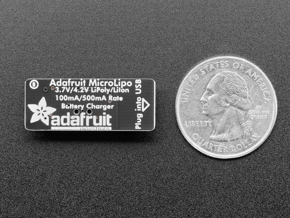 Adafruit USB端子に直接つながるリチウムイオン電池充電器