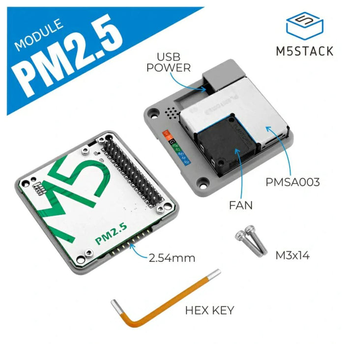 M5Stack用PM2.5 大気質センサモジュール（PMSA003）