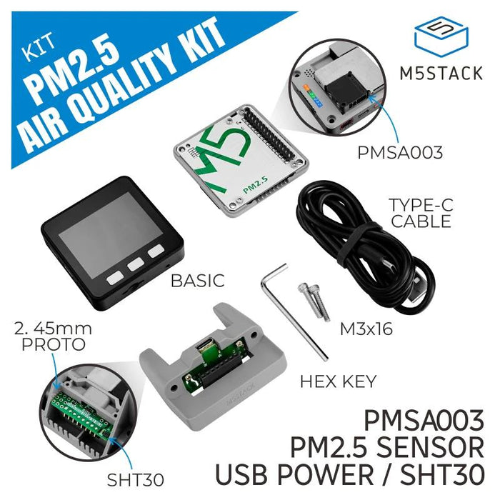 M5Stack PM2.5 大気質センサキット（PMSA003 + SHT30）