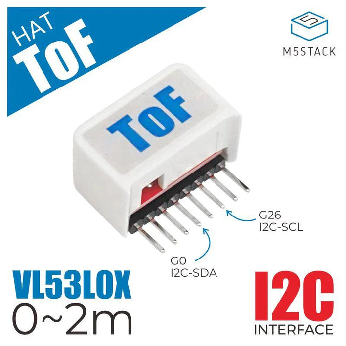 M5StickC ToF Hat（VL53L0X搭載）[U072]