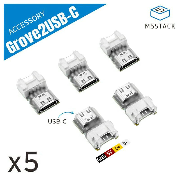 M5Stack Grove to USB-C コネクタ（5個入り）