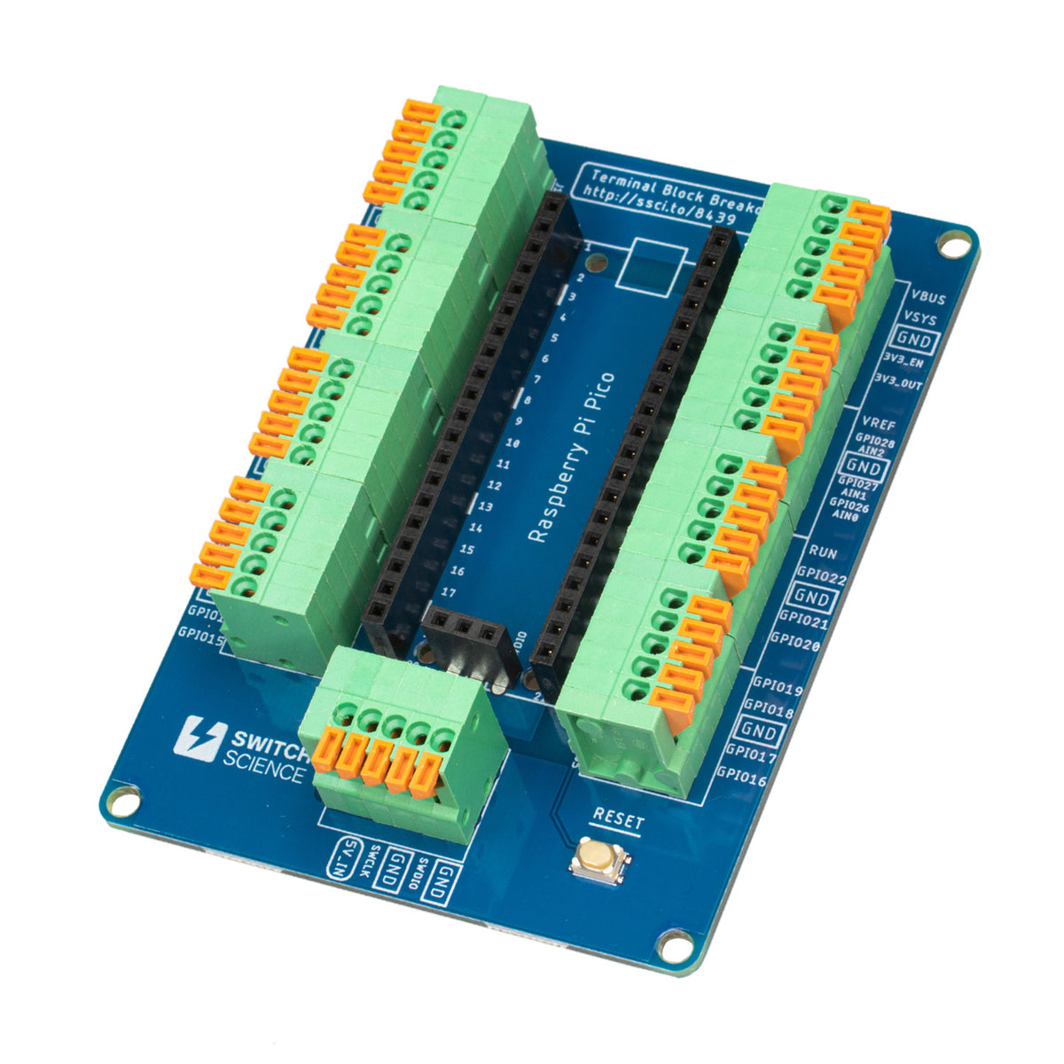 Raspberry Pi Pico用ターミナルブロック基板 — スイッチサイエンス