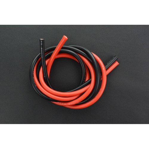 《お取り寄せ商品》High Temperature Resistant Silica Gel Silicone Wire (8AWG 10mm2 1m Red &amp; Black)