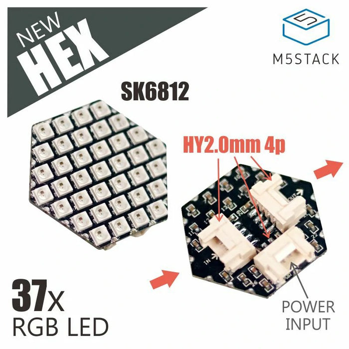 M5Stack用NeoPixel互換LED搭載 HEXボード