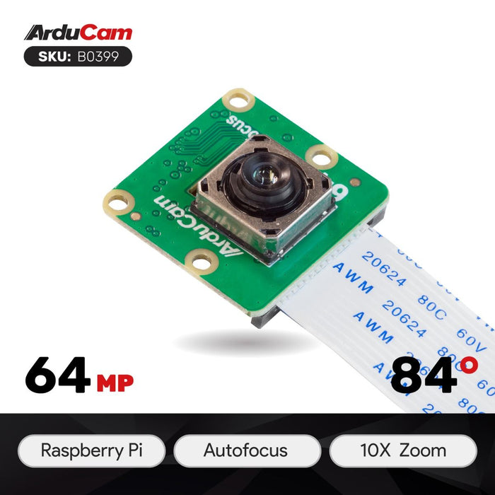 Raspberry Pi用超高解像度オートフォーカスカメラモジュール（64 MP）