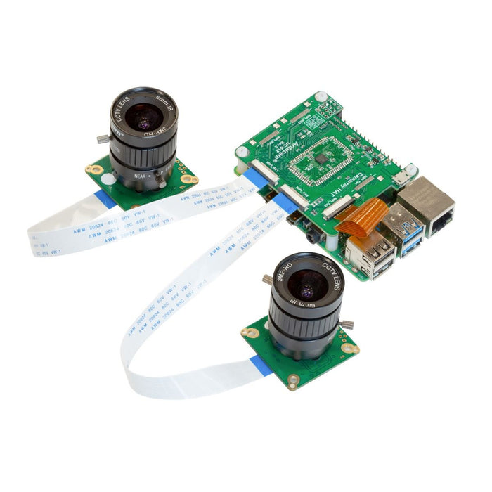 Arducam IMX477搭載 Raspberry Pi用 同期型デュアルカメラモジュールキット（CSレンズ付き）